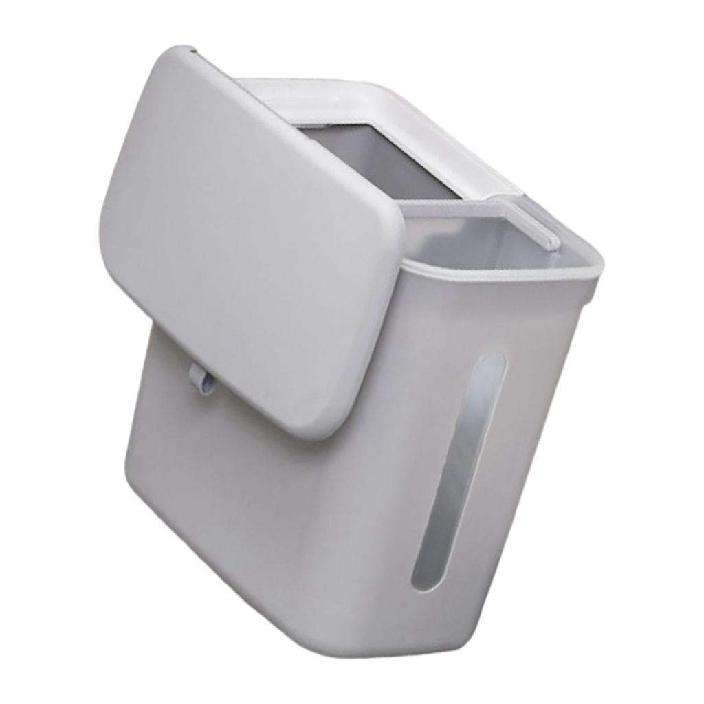 Hanging Kitchen Waste L with Compartment Lid Bathroom Toilet , Grey, 30x17x30CM
