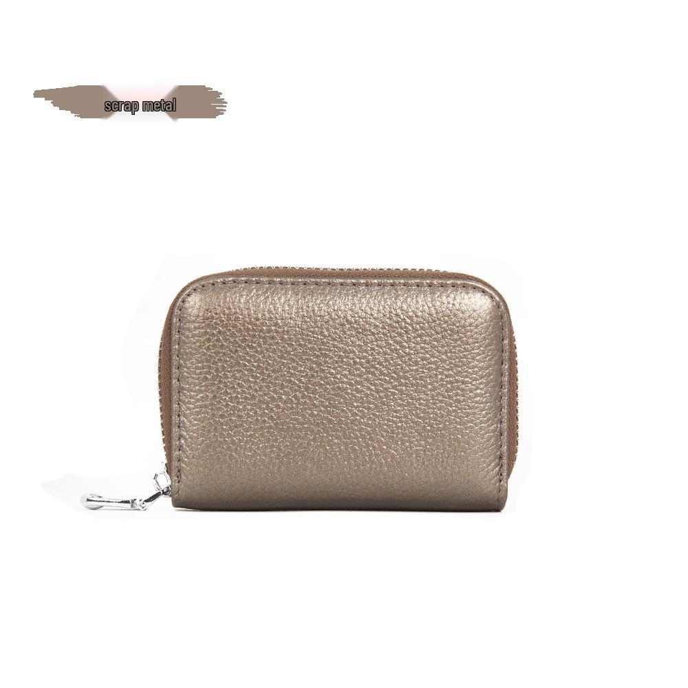 

Кожаный держатель для ID-карты из лицевой коровьей кожи с защитой от RFID и защитой от кражи, на молнии, с несколькими отделениями для карт