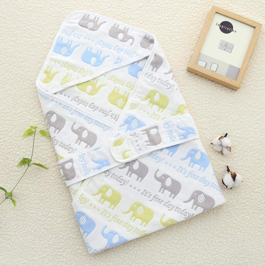 Pătură de prosop de baie pentru nou-născut, tifon de bumbac [Boasorchi] 100% 6 straturi (Dimensiunea elefantului)