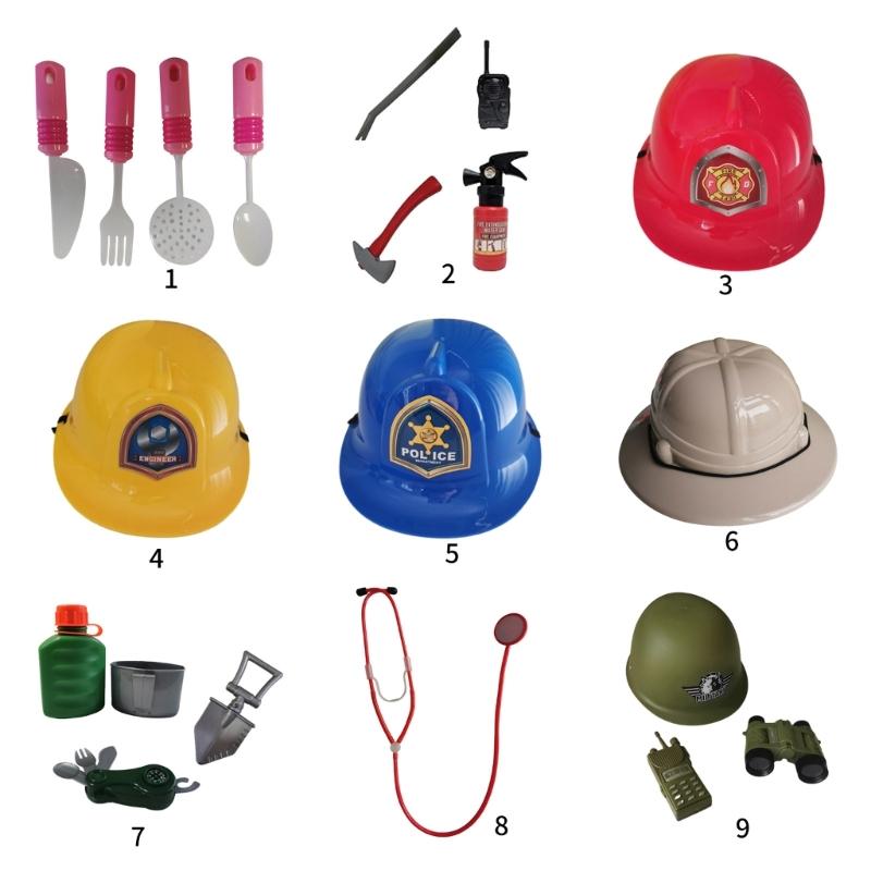 Construction Worker/Police/Firefighter Cap Fireman/Chef/Doctor/Military/Police/Explorers/Construction Worker Costume Set