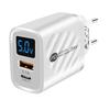 20W USB Charger Fast Charging 2 Ports Type C Phone Charger Adapter for IPhone Samsung Xiaomi Digital Display USB C Wall Charger