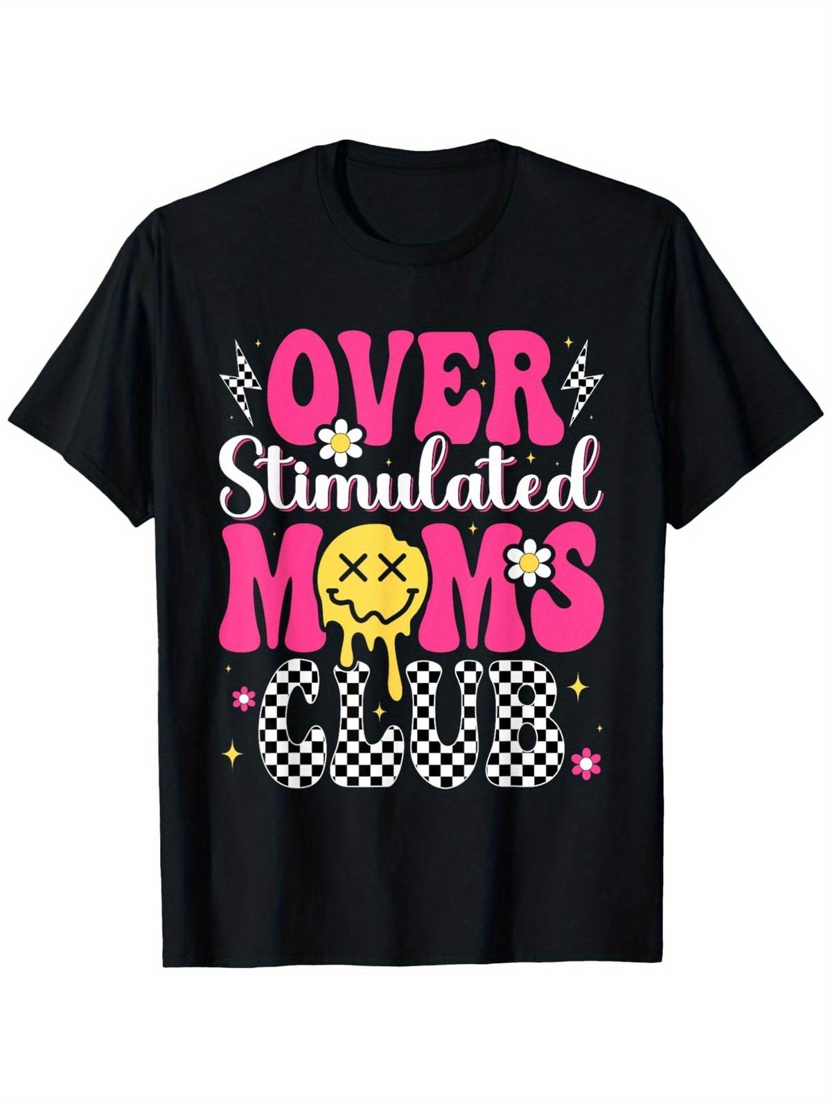 Overstimulated Moms Club Shirt - Retro Groovy Mama Tee - Funny Mother s Day Gift XXL