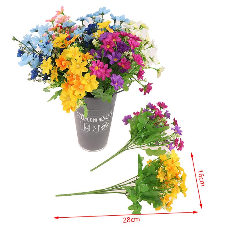 1 Bouquet 7 Branch 28 Head Daisy Artificial Flower Wedding Holding Flowers Decor