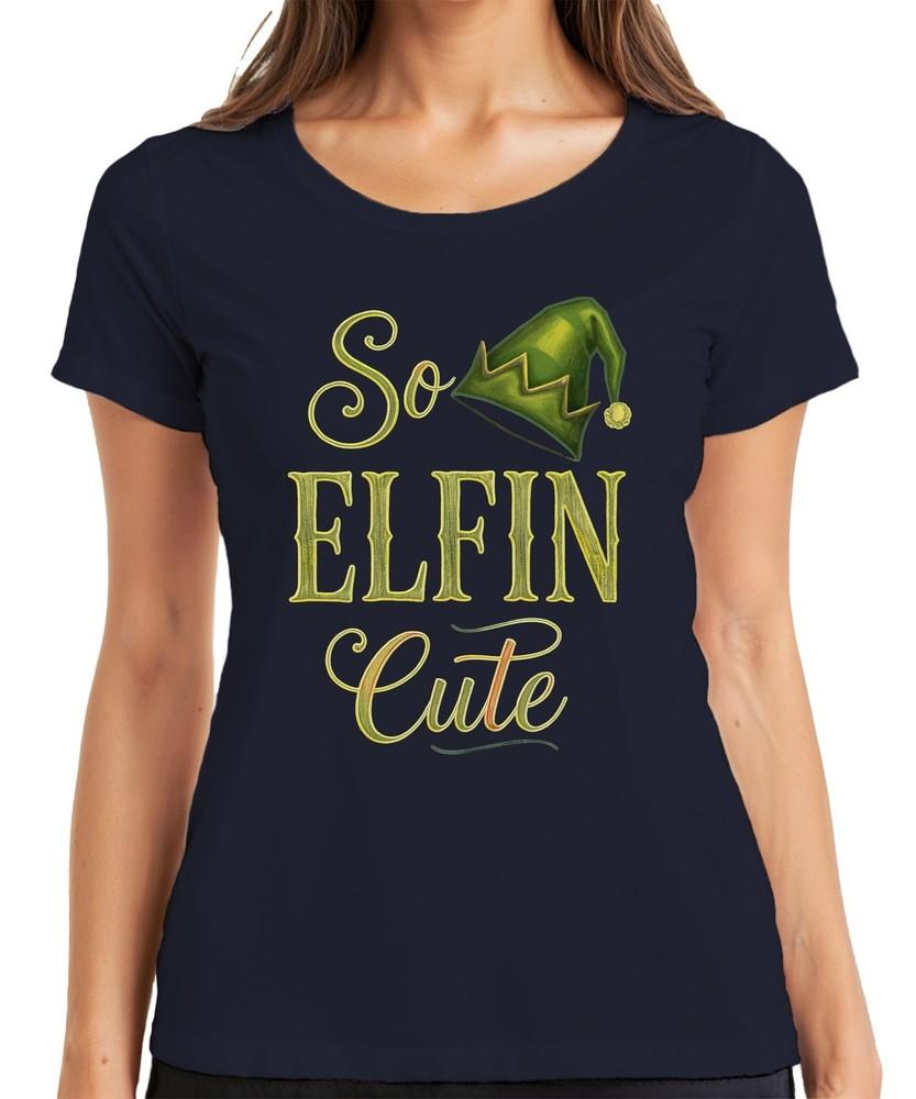 So Elf Cute Christmas Elf Elf Hat Kids Cute Funny Ladies TShirt S