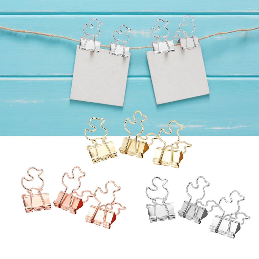 20Pcs Paper Clips Strong Clamping Force  Iron Little Duck Design Wide Application Small Binde