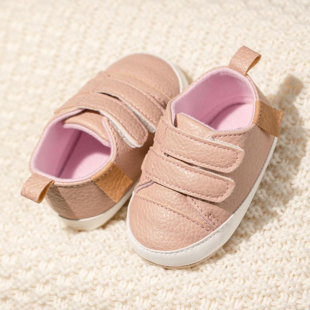 New Spring/Autumn Non-Slip Toddler Shoes, 0-1 Year, Rubber Sole, Double Velcro, PU Surface