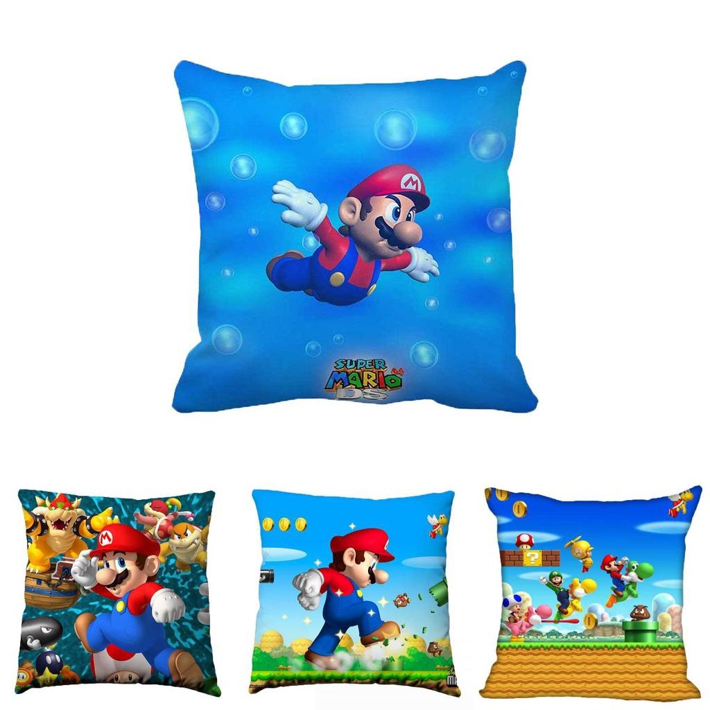 Super Mario Motiv Kissenbezug 177 Zoll Reißverschluss Kissenhülle Buntes Muster Für Wohnzimmer Dekoration