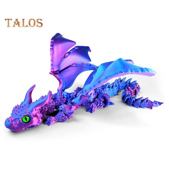 3D Baskılı Ejderha Süsü Kanatlı Eklemli Ejderha Esnek Ejderha Masa Evcil Hayvan Stres Giderici Oyuncak Yetişkinler Ev Ofis Dekoru