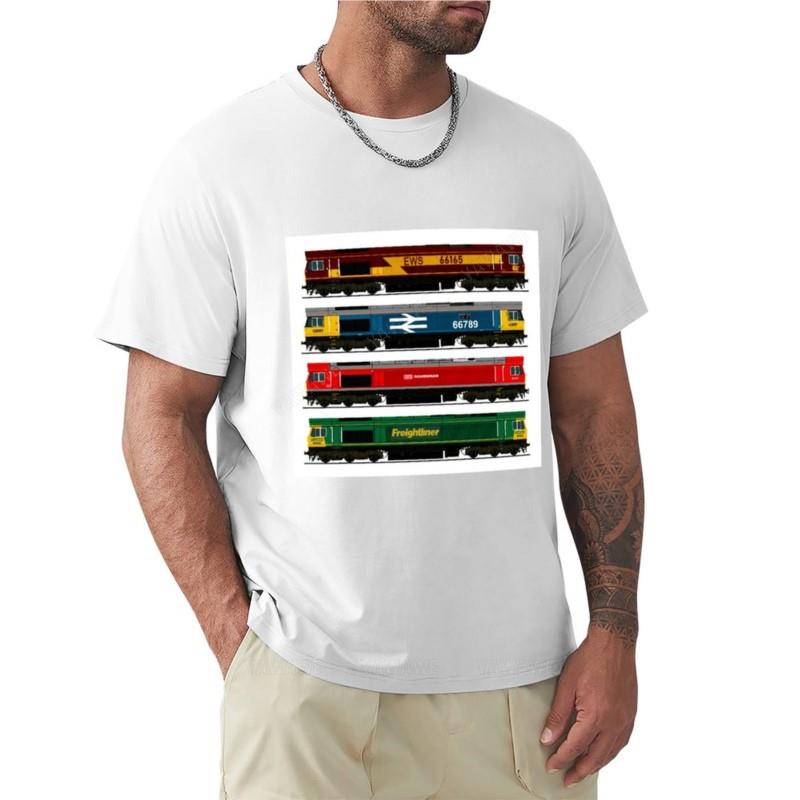 Summer Unisex TShirt Brand Top Class 66 Locomotives TShirt Vintage T Shirt Kawaii Clothes Unisexs Clothing