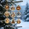 Interactive Holiday Countdown Christmas Advent Calendar, 24 Day Box with Tabletop Decor 2D Acrylic Round Ornaments, Festive Tree Hanging Decorative