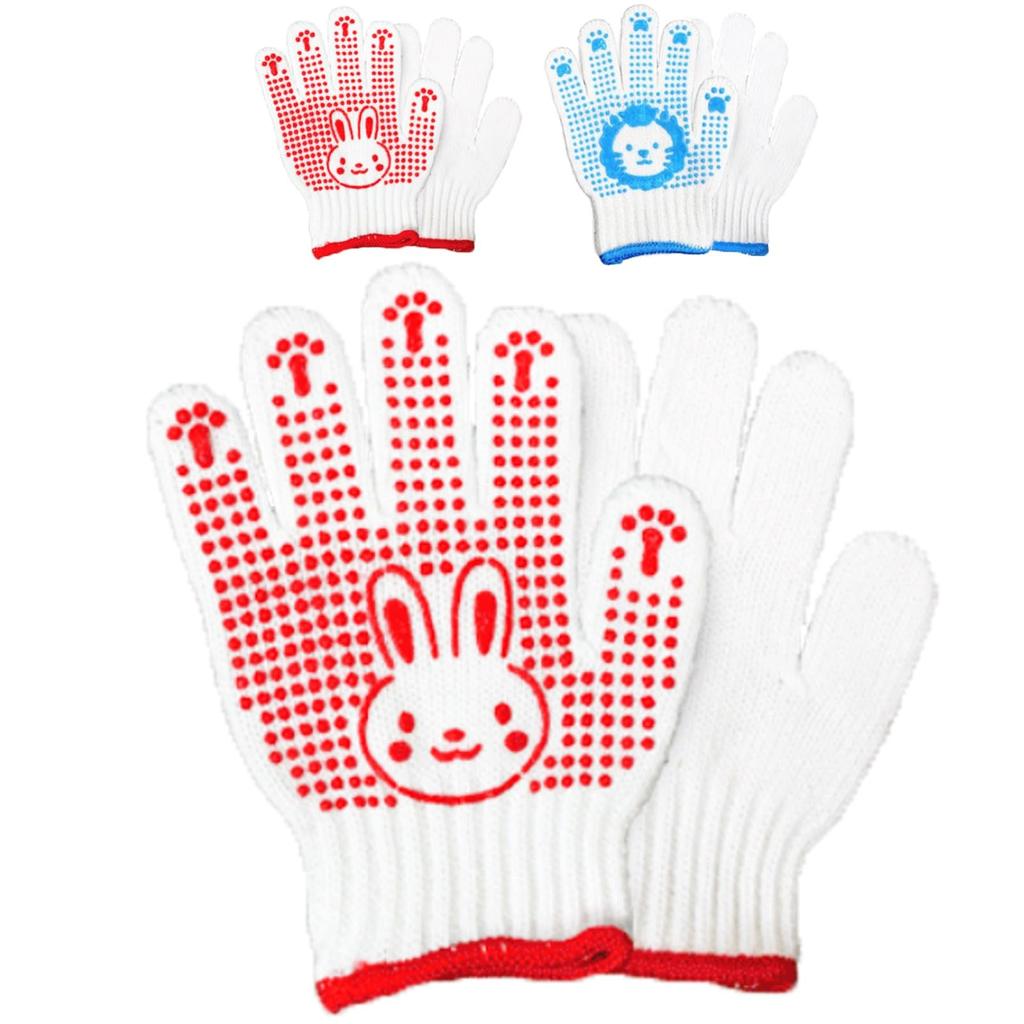 Work Gloves of with Rabbit Lion Suitable for Preschoolers To Elementary Potato and Outdoor Activities Children's (Set 2) Non-Slip Backing, & Designs,