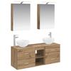 Bathroom Furniture Set 5 Pcs Artisan Oak Engineered Wood and Glass
