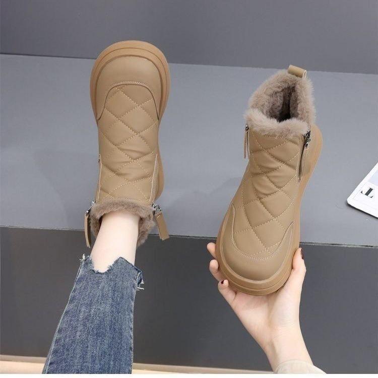 Damen Schneestiefel mit Fleece-Futter - Dicke Sohle, Weich, Bequem, Knöchelhohe Stiefel 2025