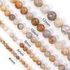 Natural Coral Jade Stone Beads 4 6 8 10 12mm Chrysanthemum Agate Round Spacer Beads For DIY Jewelry Making Bracelets Necklace