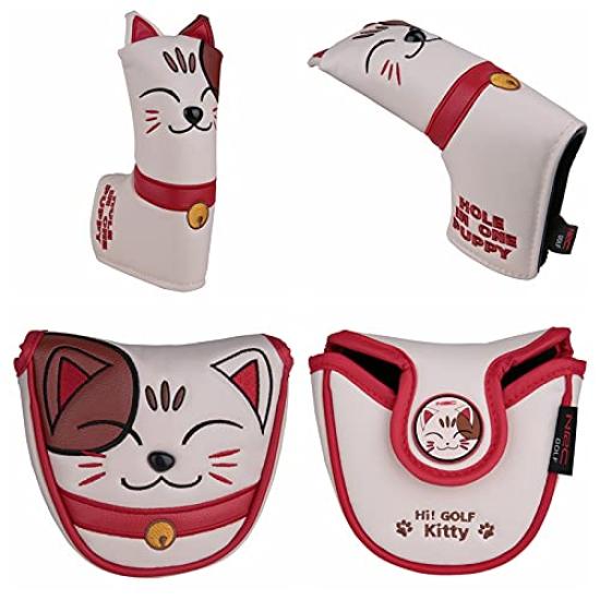 Golf headcovers for drivers woods utilities putter covers for magnetic type with Odyssey pin type with Scotty Cameron cat single item woods and