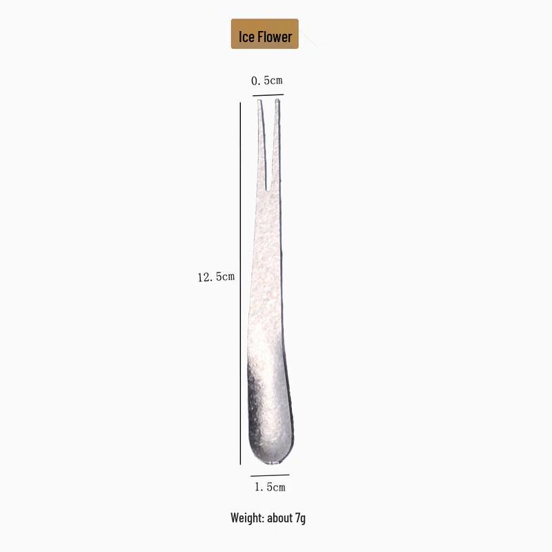 

Wu Tuo Titanium Ice Flower Fruit Fork and Spoon Set