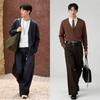 PERRY BURRY Men's Silk-Wool Blend V-Neck Cardigan