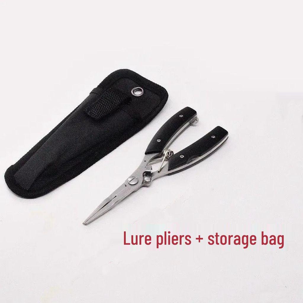 Stainless Steel Multi-function Fishing Pliers: Scissors, Hook Removal, PE Line Cutting, Hook Tying, Fish Control.