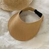 Raffia Summer Visors Hat Anti-UV Empty Top Hat Fashion Foldable Sun Hat  for Travel Outdoor Beach