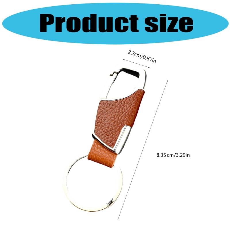 Handmade PU Leather Car Keychain with Metal Ring For Men Stylish Motorcycle Accessories Automotive Enthusiast Gift