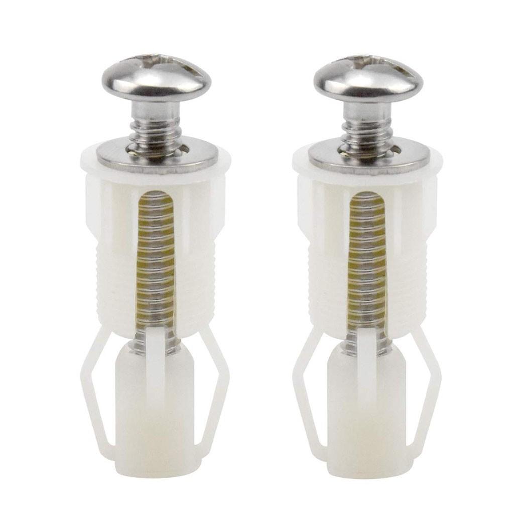 

High Quality Hot New Toilet Seat Screws Nylon Expansion Nut Pan Fixing Lid Metal Washer Nut Top WC White Blind