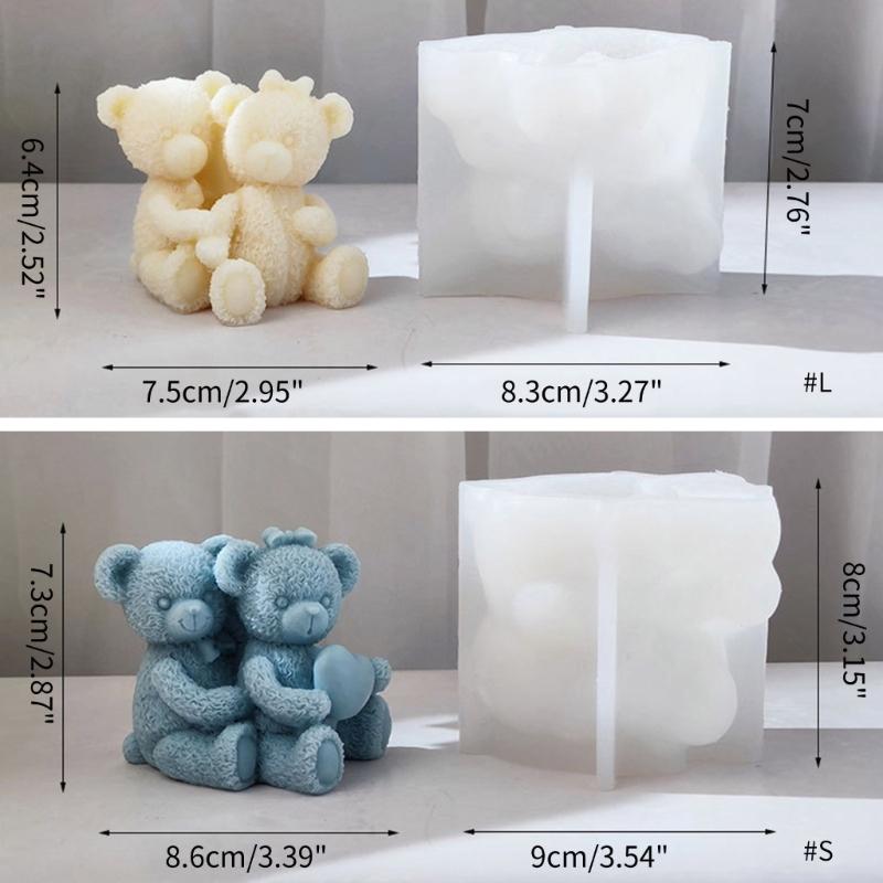 Bear Candle Silicone Mold for Handmade Desktop Decoration Gypsum Epoxy Resin Aroma Candle Mould for Home Decoration