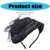 High Skull Lace Bowtie Headband French Mesh Half Hat Hairhoop Female Elegant Teaparty Hair Covering Formal Hair Ornament