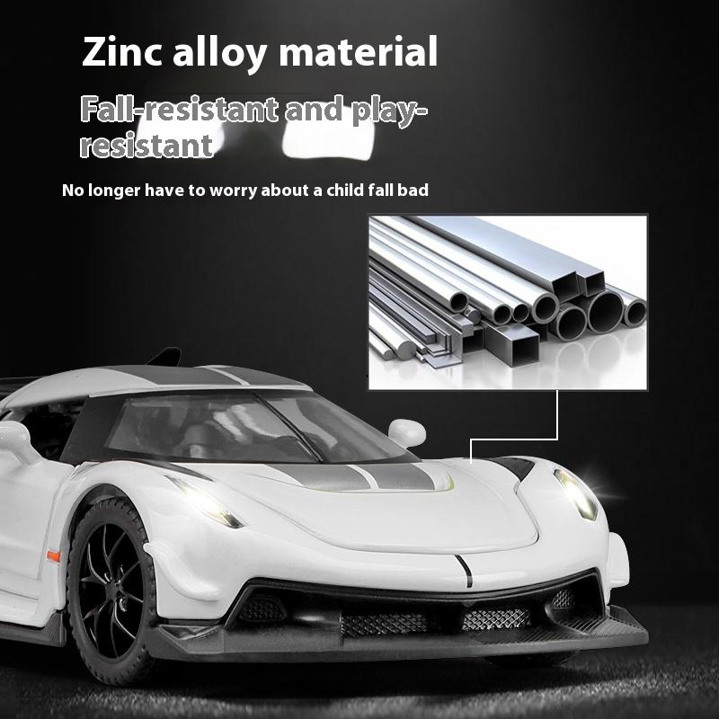 1:32 KNSG Jesko Supercar Racing Alloy Metal Diecast Model Car Sound & Light Desktop Trendy Ornament Birthday Gifts For Boyfirend