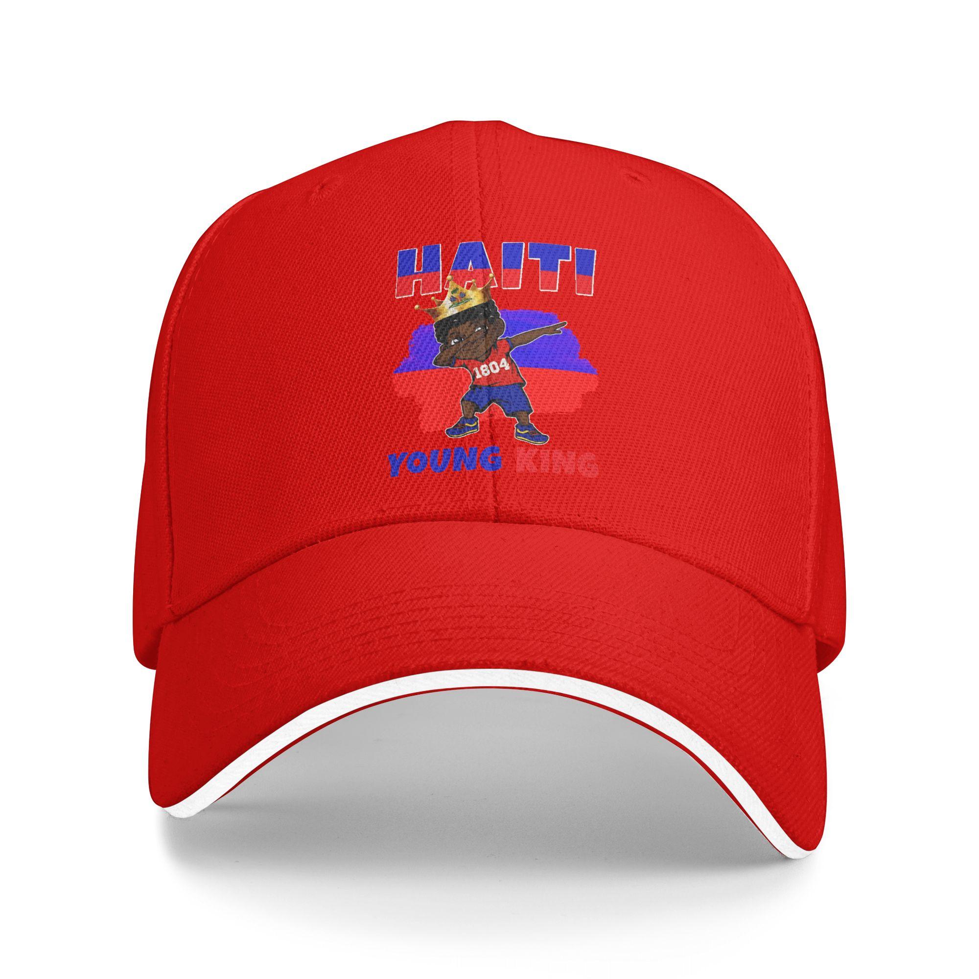 Haiti Young King Haiti Flag Casual Baseball Cap Summer Trucker Hat Kpop Rock Hip Hop Hats UnisexTeens yk Retro Baseball Caps One Size
