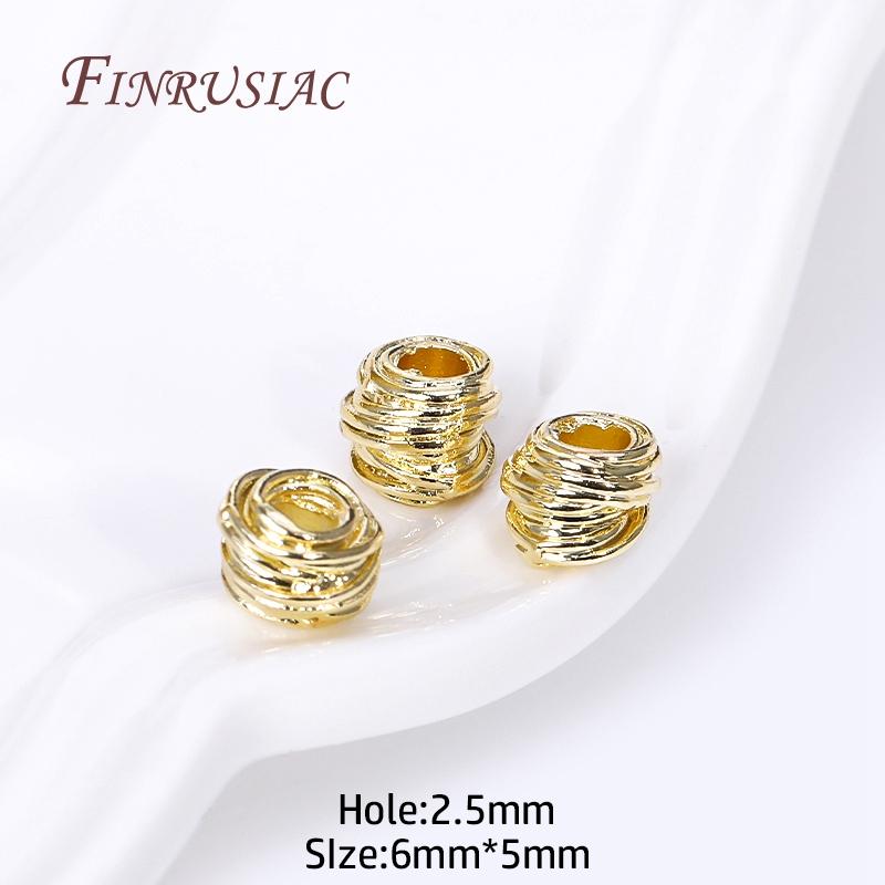 18K Gold Plated Spacer Bead For Jewelry,Decorative Beads,Metal Separator Beads,Supplies For Jewelry,Bead Jewellery Findings