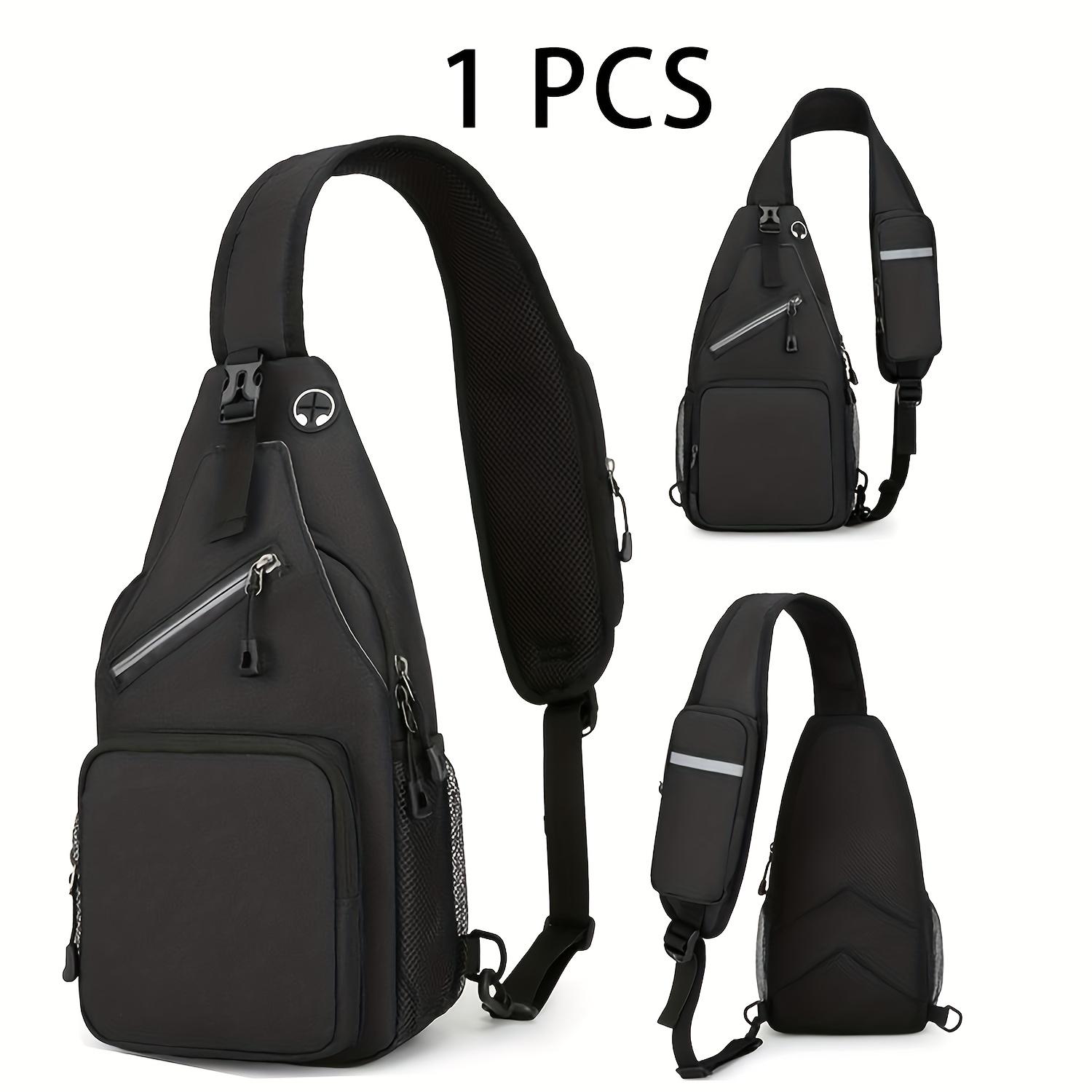 

1 Мужская и женская наплечная сумка, многофункциональная сумка-кроссбоди большой вместимости, подходит для путешествий на открытом воздухе и работы чёрный