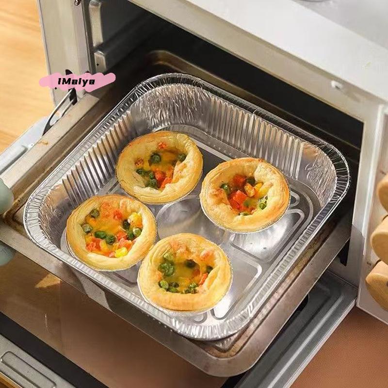 10Pcs 20CM Square Aluminum Foil Pan Non-Stick Oil-proof Air Fryer Baking Tray BBQ Oven Food Containers Kitchen Baking Tool