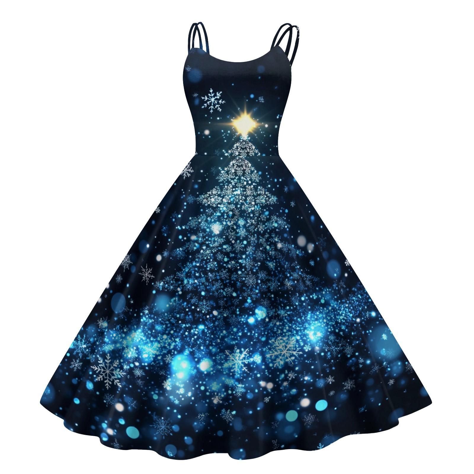 

Женские рождественские подарки, напечатанная шапка Санты, сексуальное платье с открытыми плечами в стиле панк-винтаж M