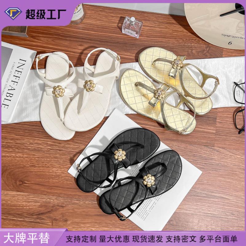 Yuanlitong Flat-soled Sandals Female Toe Fairy Style Temperament Soft-soled Slippers Female Summer Versatile Casual Cool Slippers Female
