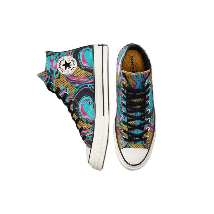 Converse Unisex Chuck 70 Hi '90s Retro Swirl Print Multicolor Casual Sneakers A00421C