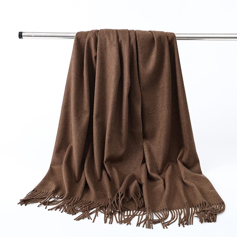 Luksusowy Szalik Damski z Imitacji Kaszmiru - Gruby, Jednolity Kolor, Idealny na Jesień i Zimę