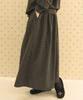 Chikita Dot Napping Shirred Flare Skirt Brown 251014Br