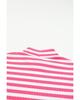 Azura Exchange Strawberry Pink Striped Print Textured Knit Long Sleeve Tee