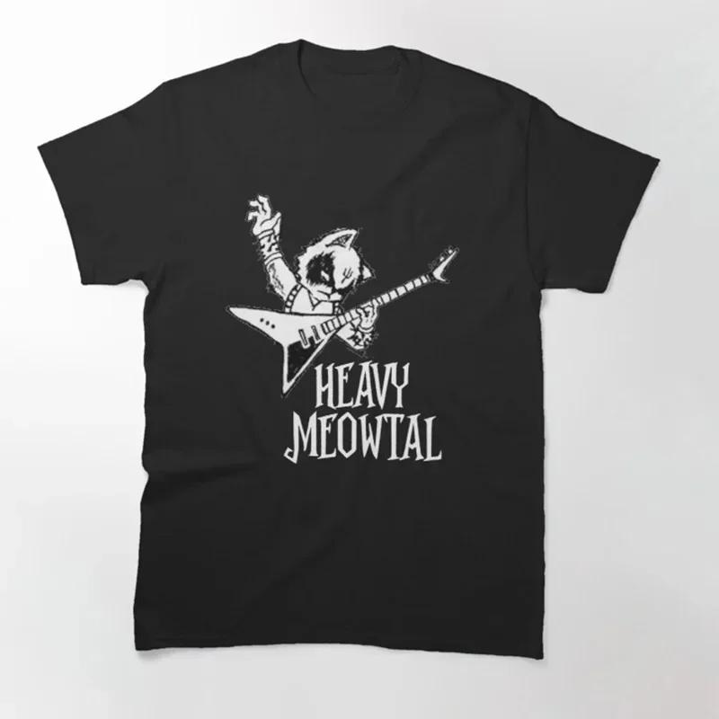 Meowtallica Rock Cat Music Print T-Shirts for Unisex and Women Fashion Funny T-Shirts Unsiex Comfortable T-Shirt for Couple