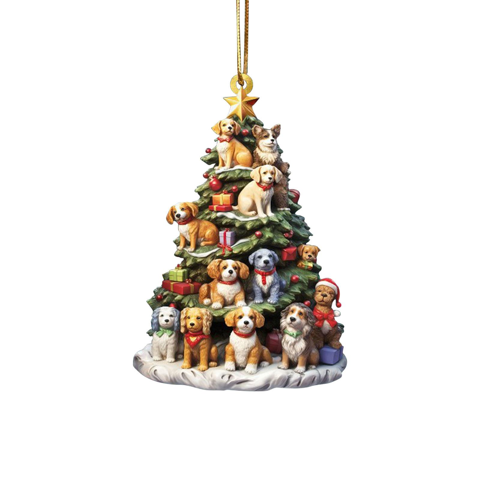 

Christmas Tree Animal Acrylic Flat Holiday Gift Decoration Ornament One Size білий