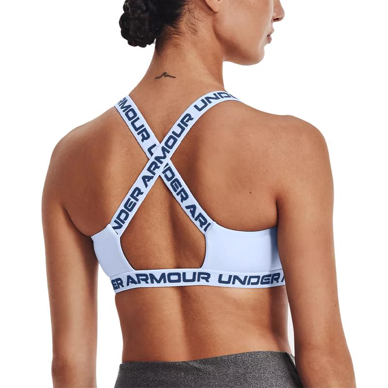 Under Armour Reggiseno Sportivo a Fasce per Allenamento a Bassa Intensità Donna Intimo Azzurro Chiaro 1370896-438
