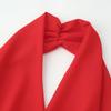European and American summer new French temperament sexy neck collar long pure desire dress