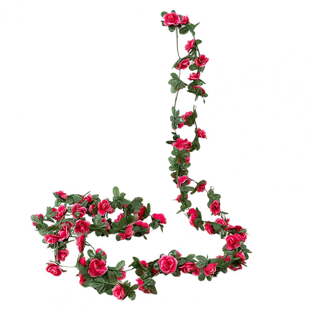 2.5M Artificial Flower Garland Realistic UV Resistant Faux Flower Rattan Vine Wedding Party Hanging Simulation Bloom Decoration