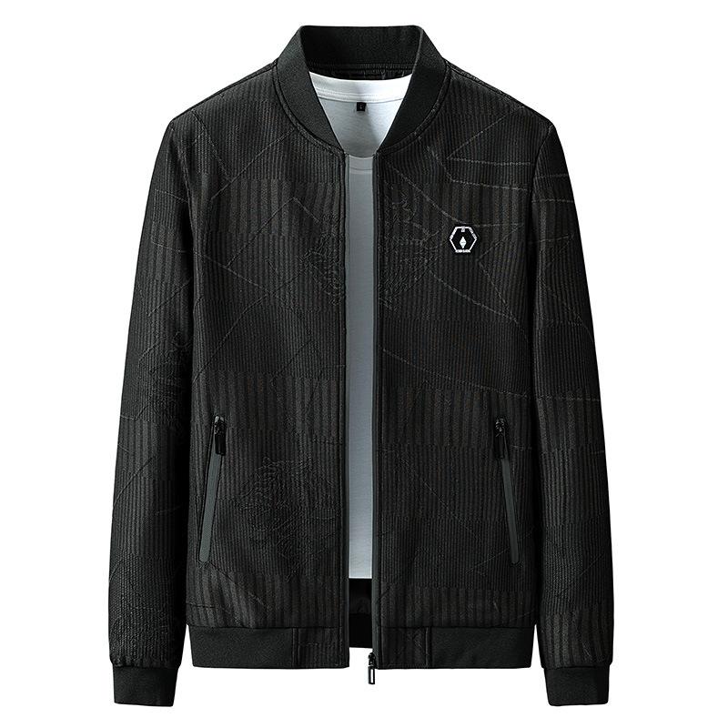 Spring and Autumn New Jacket Men's Casual Business Light Luxury Men's Jacket Thin Loose Baseball Collar Versatile Large Size