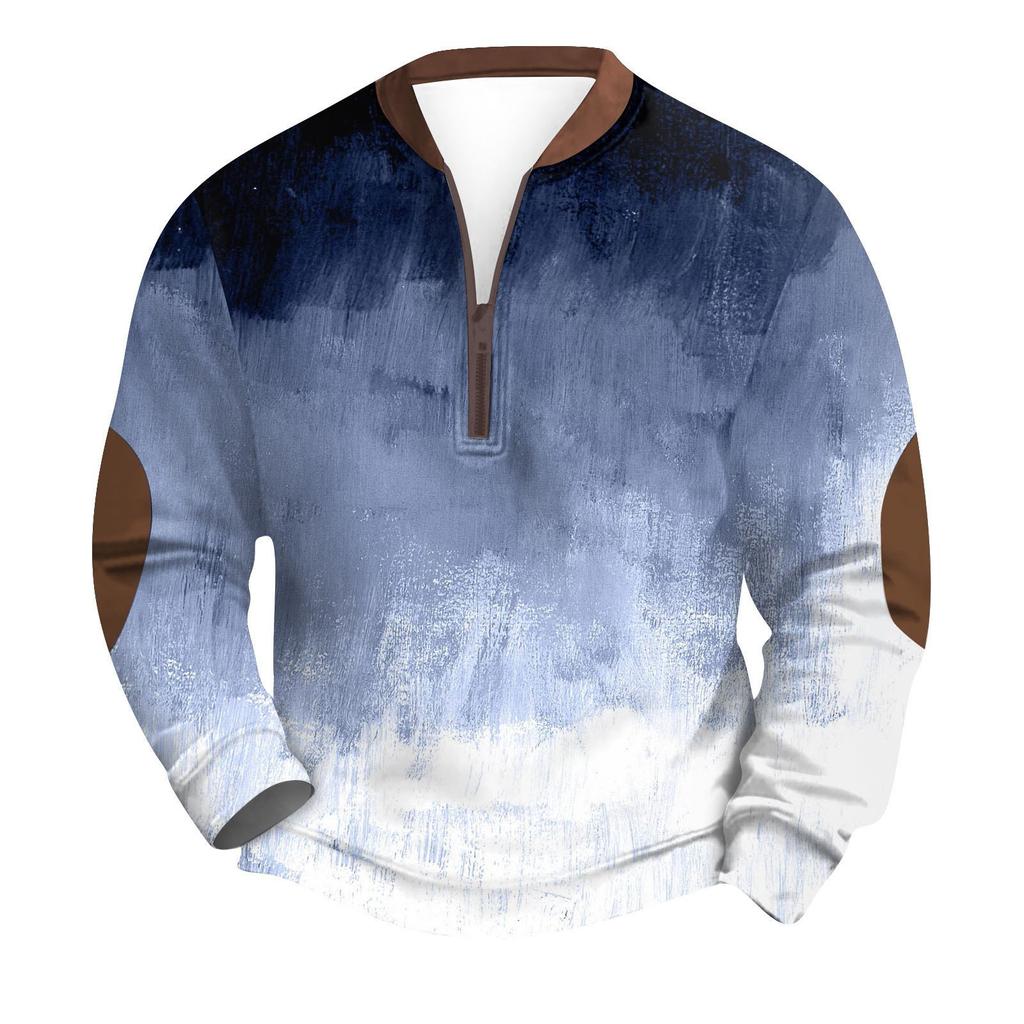 Men's Retro Casual Gradient Printed Sweatshirt