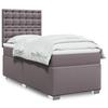 VidaXL Slatted Bed Base with Mattress Grey 100x200 Cm Faux Leather 3290710