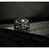 Adjustable Skull Ring Men Women Vintage Punk Rock Open Finger Plated Geometric Statement Jewelry