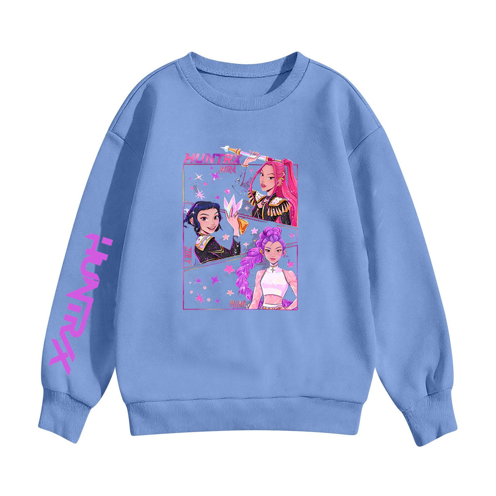 

Детская толстовка с капюшоном для мальчиков и девочек, модная толстовка с длинными рукавами и принтом 150 небесно-голубой