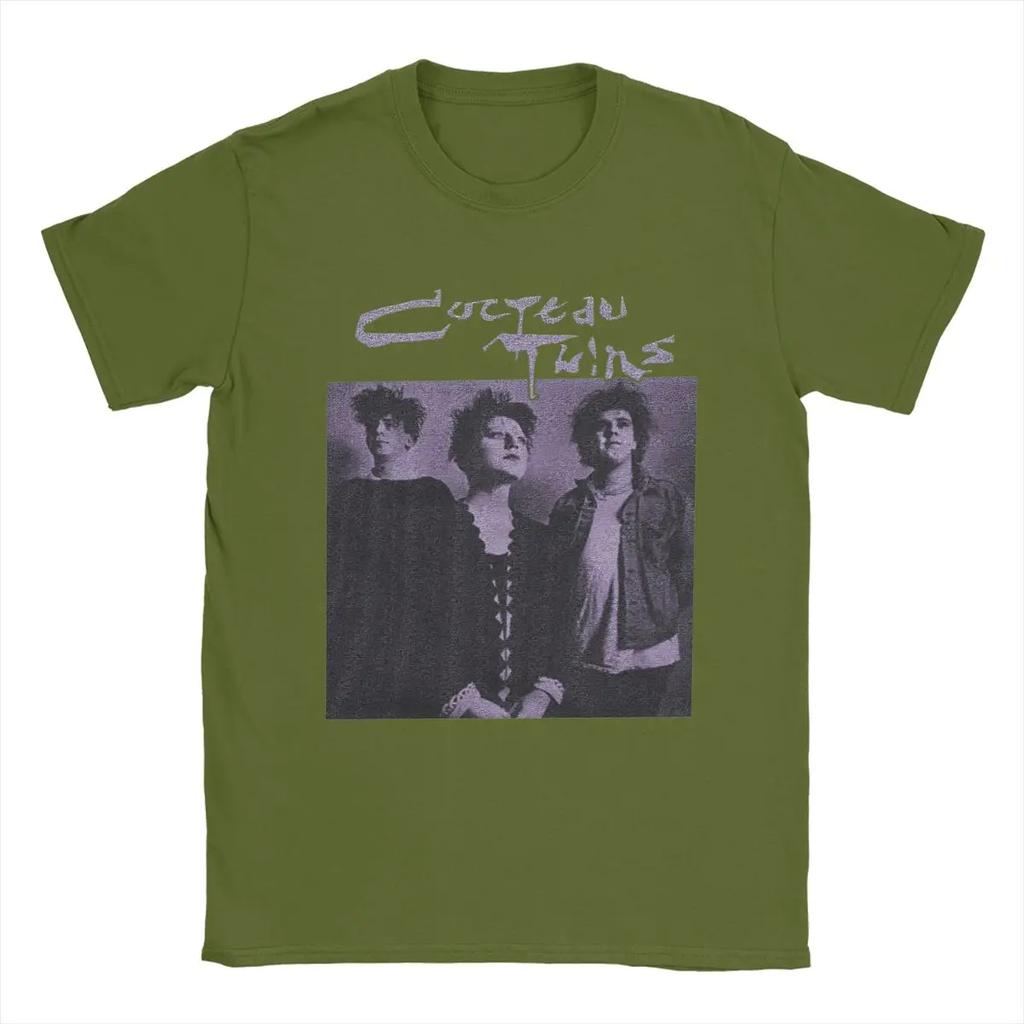 Fantastiske Cocteau Twins T-skjorter for menn Rund hals Ren bomull T-skjorter Kortermede T-skjorter Trykte klær