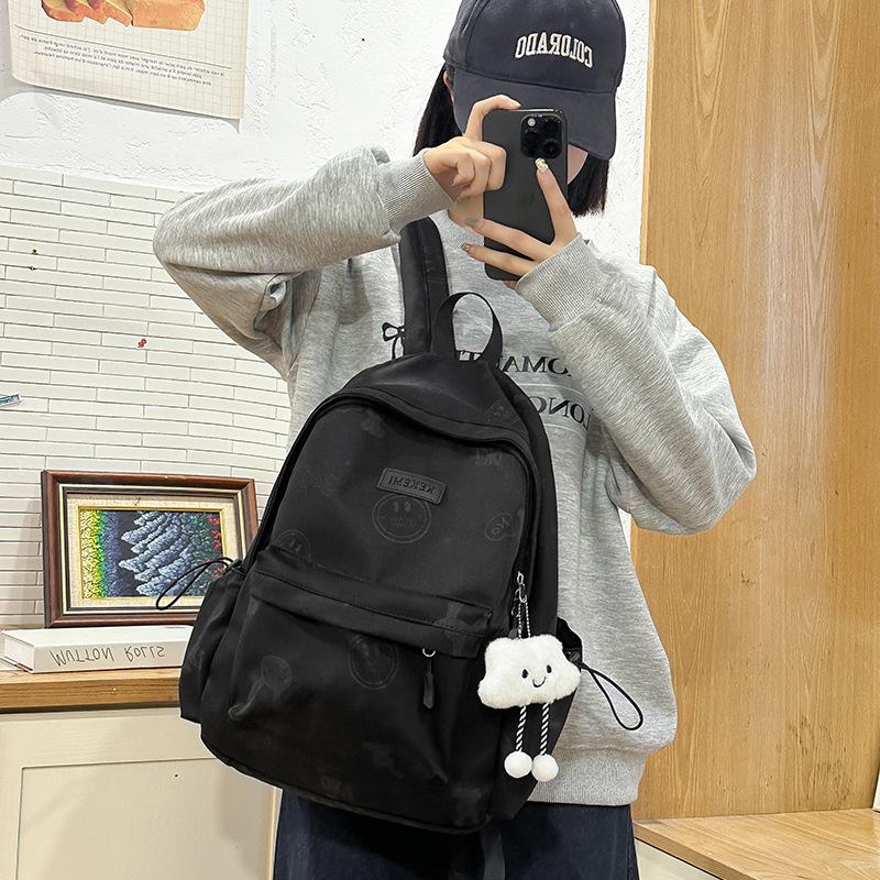 Autumn and Winter New Simple Personalized Printed Backpack Large Capacity Schoolbag Junior High School Students Double Back